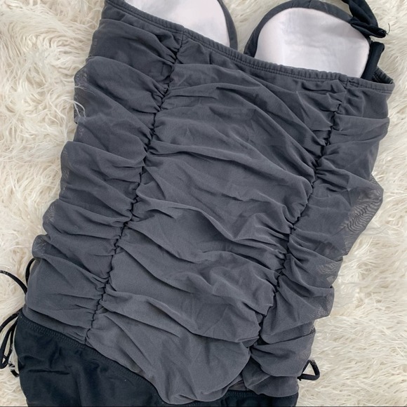 Albion Ruched Grey & Black One Piece Swimsuit Women’s Size Small - Picture 14 of 14